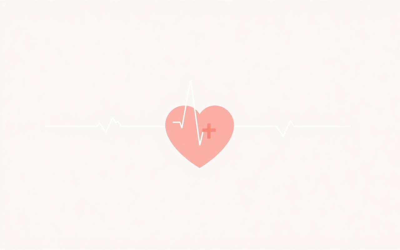 Cuore con linea di battito cardiaco e croce medica